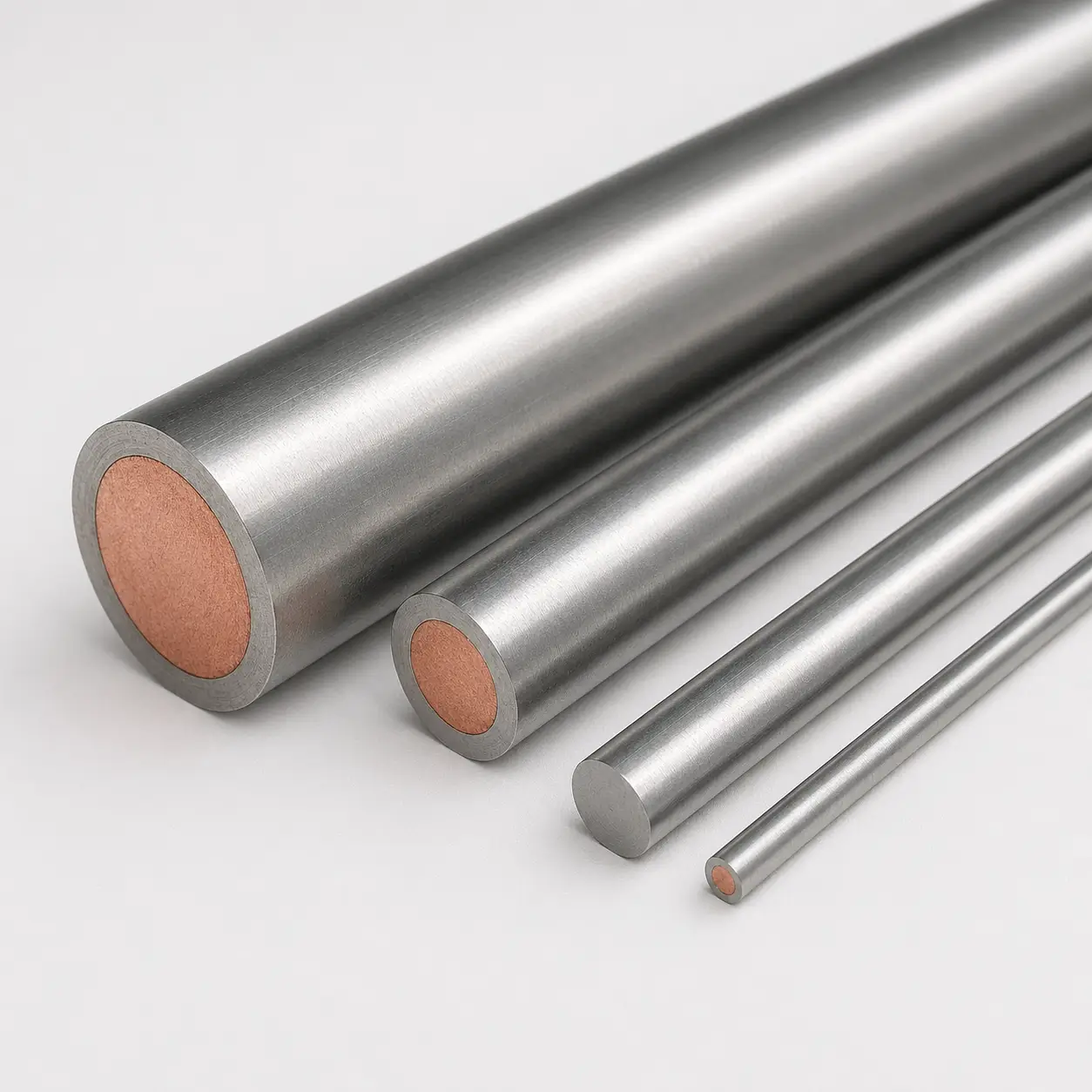 Titanium-Clad Copper Rods