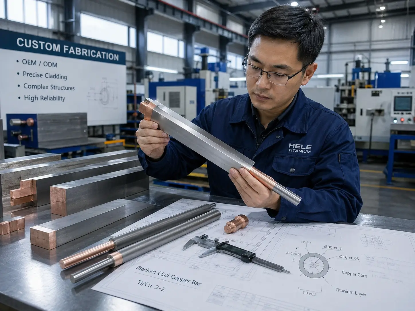 Ti-Cu Conductor Blueprint and Machining