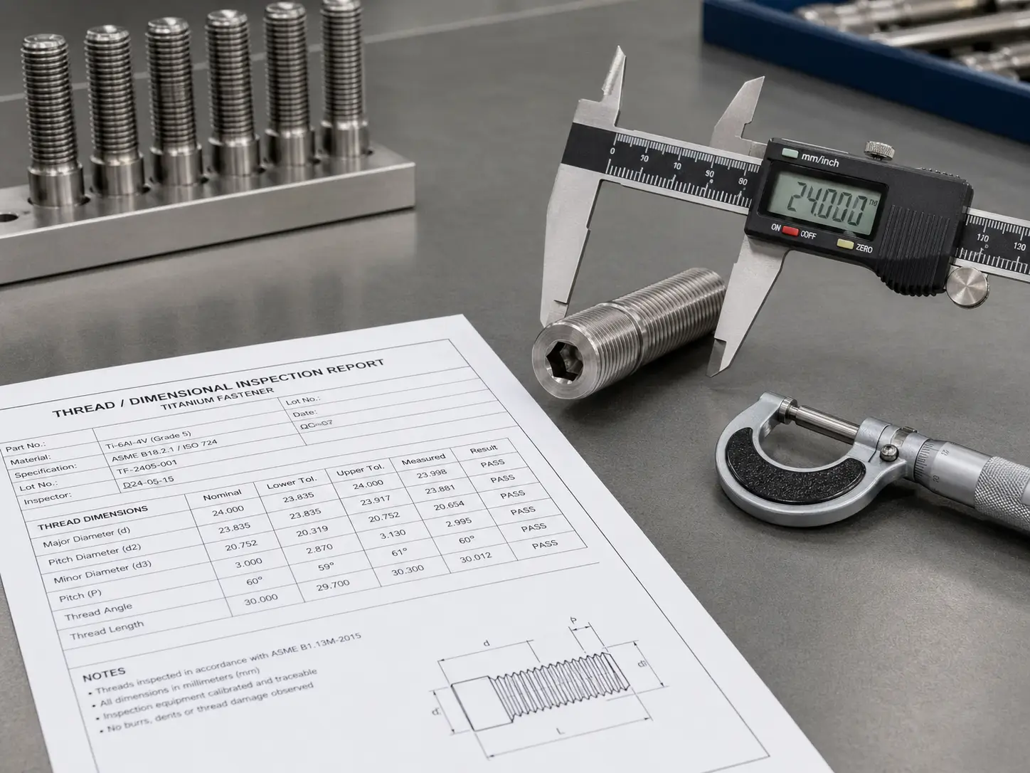 Thread / Dimensional Inspection Report