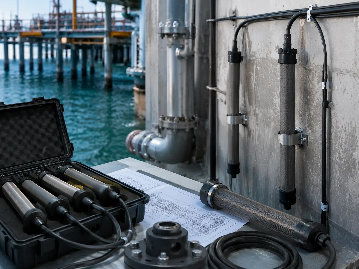 Engineer inspecting custom MMO tubular anode