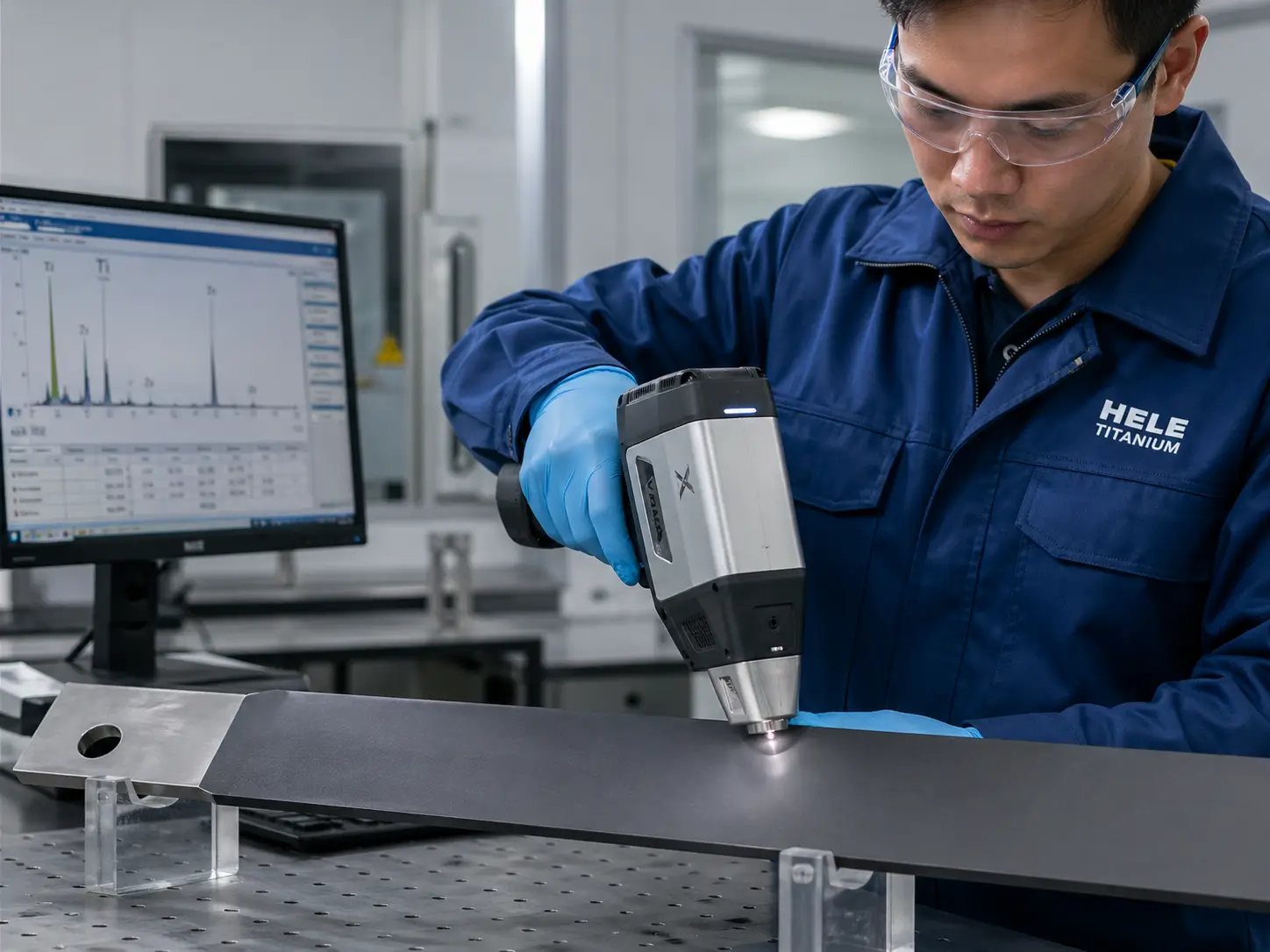 XRF instrument checking coating thickness