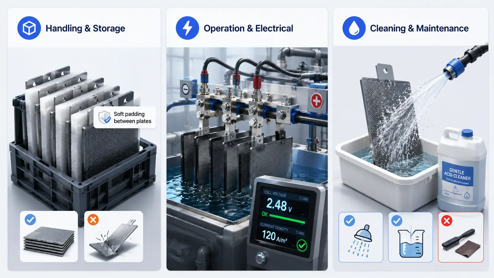 Installation and Maintenance of Ru-Ir Anodes