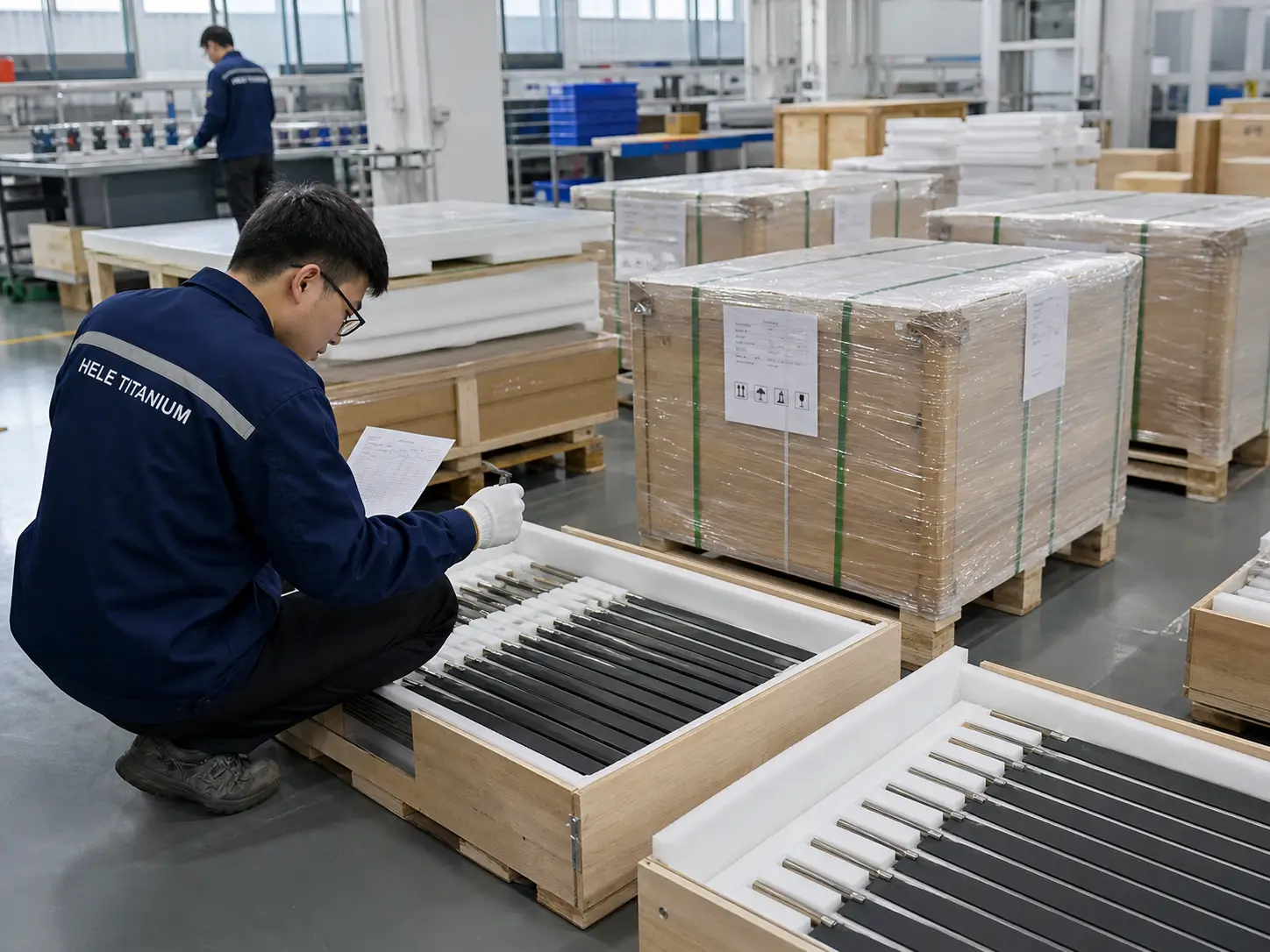Finished Ru-Ir MMO anodes prepared for shipment