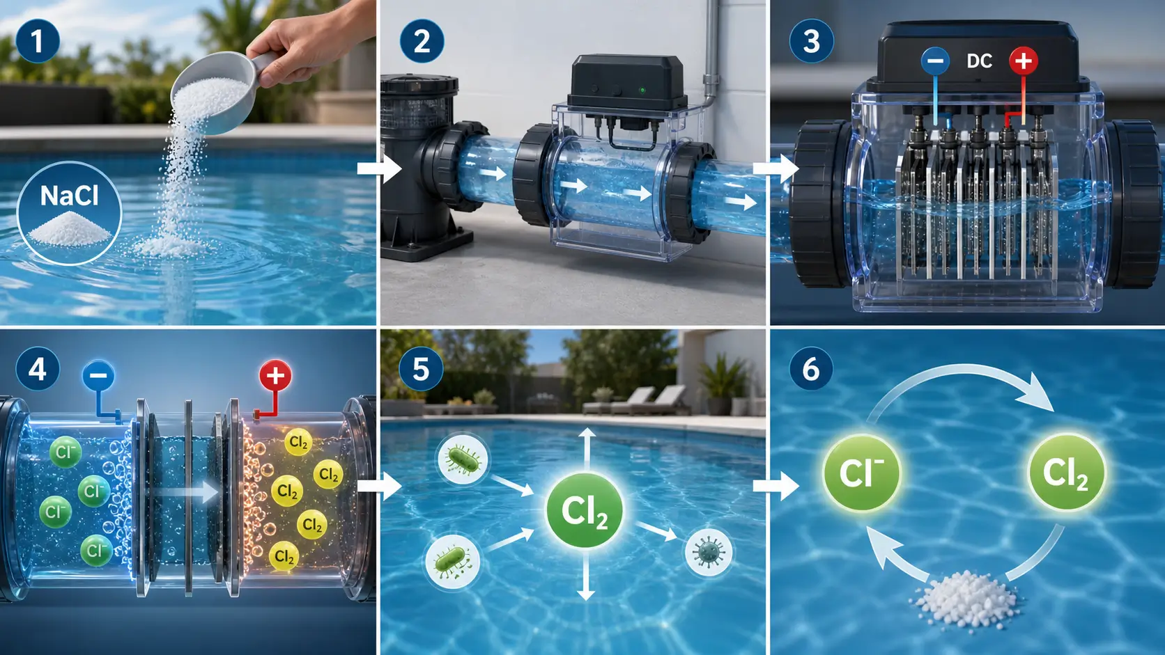 How Pool Salt Chlorination Works
