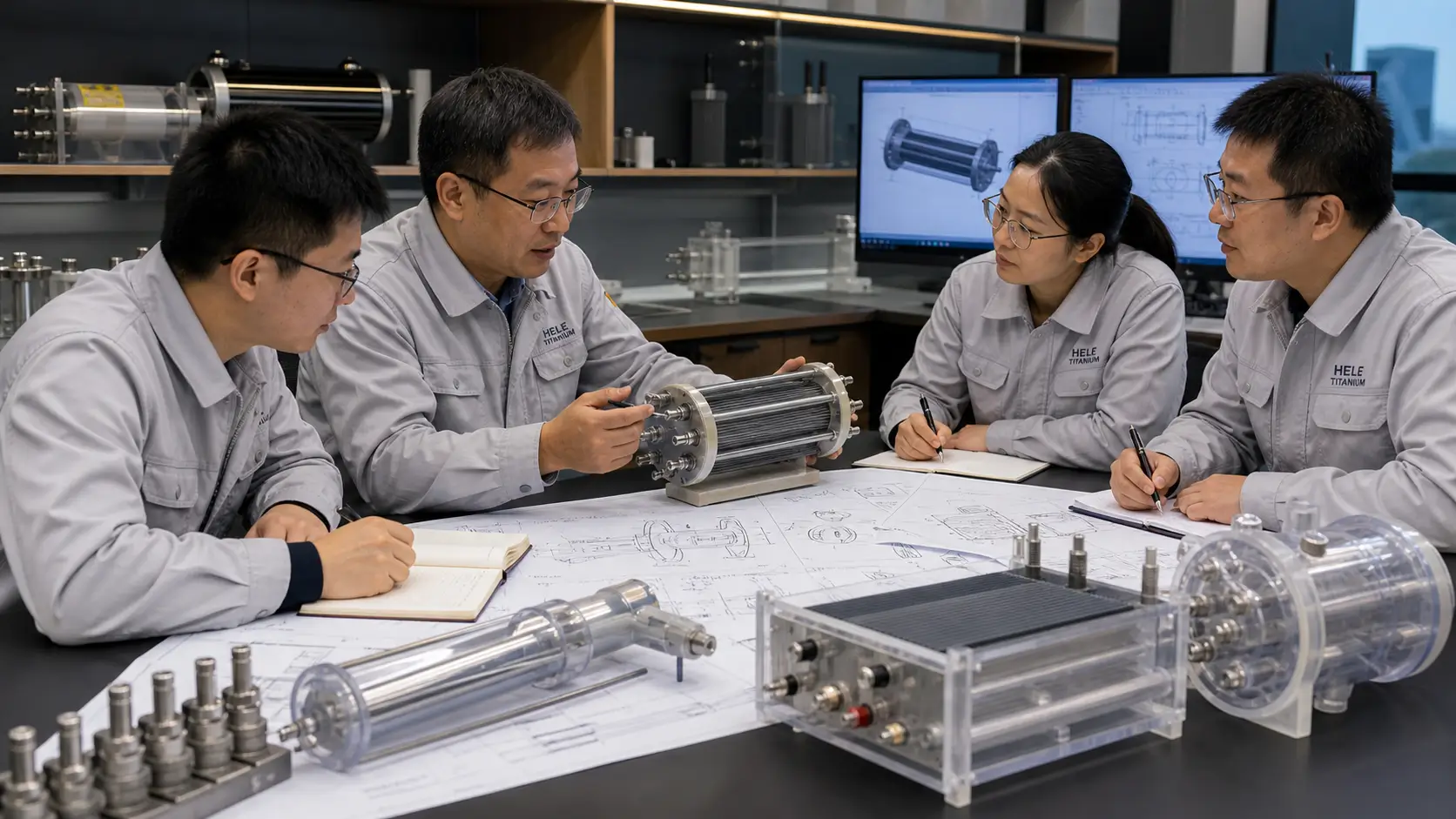 Engineer inspecting custom drawings