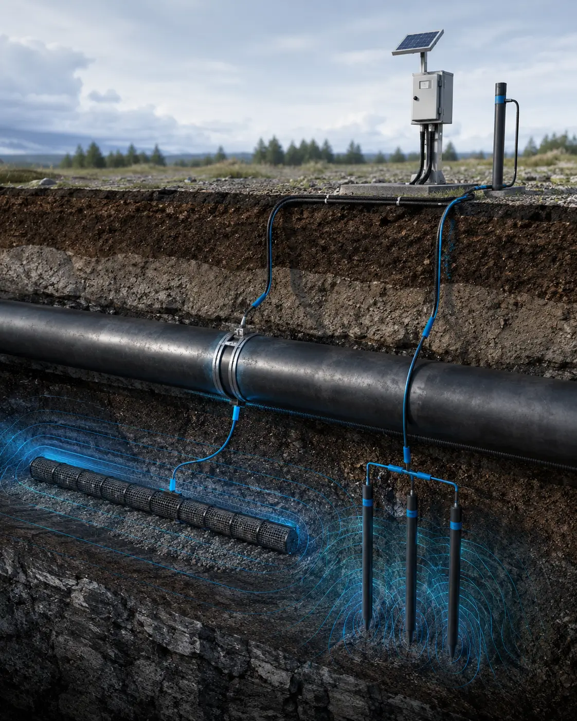 Engineer reviewing pipeline CP drawings