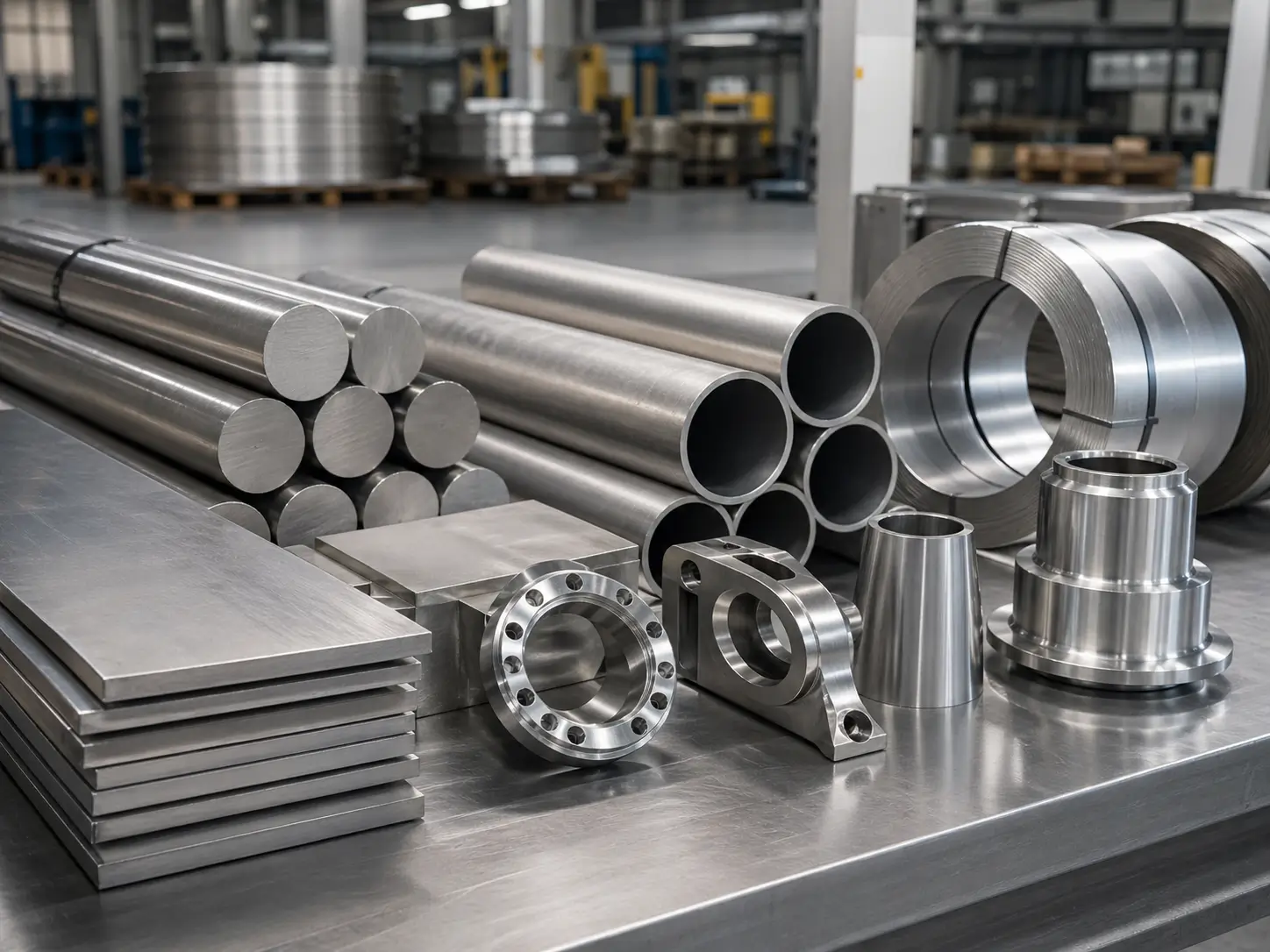 Titanium stock and machined parts