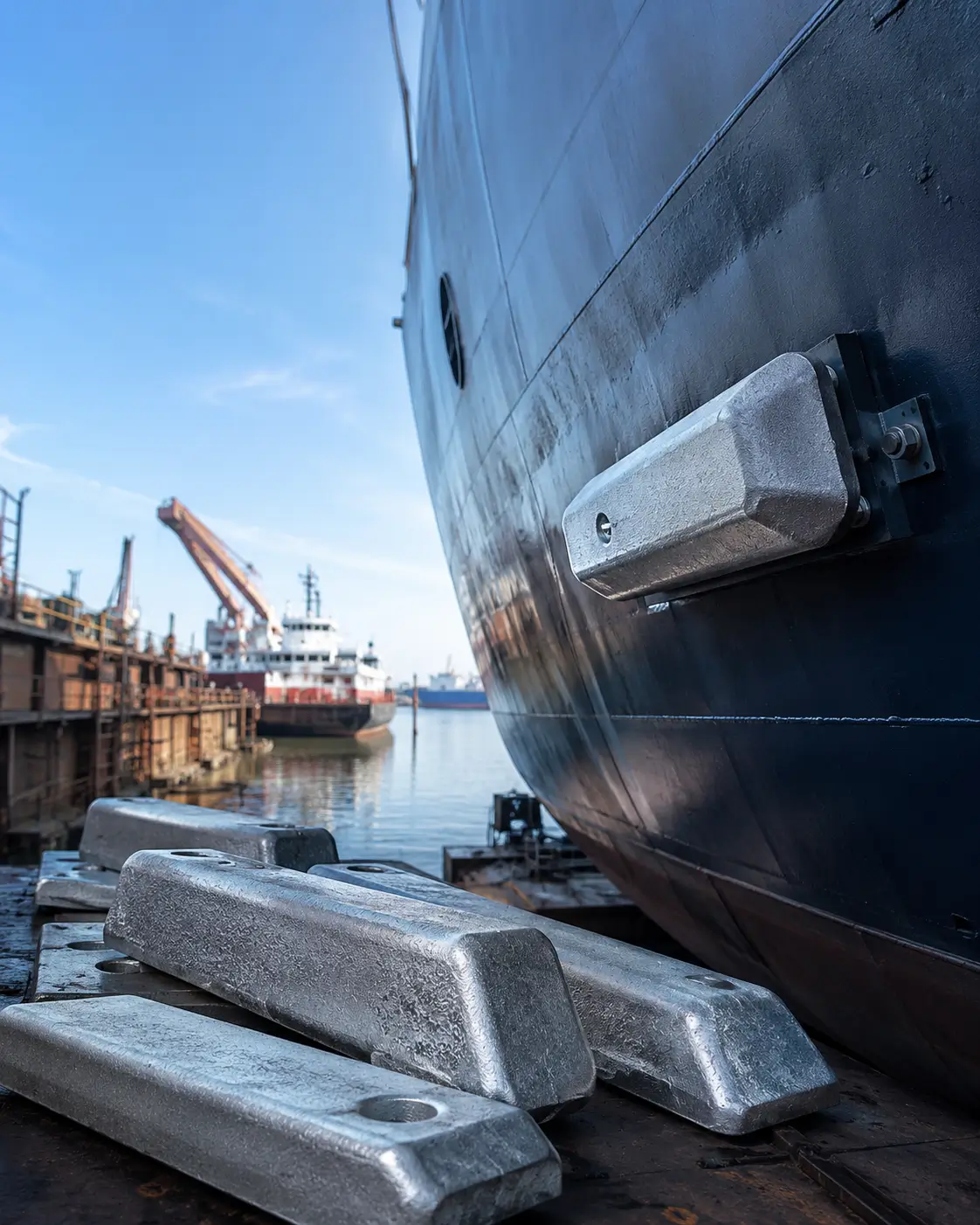 Custom hull anode casting and drydock replacement