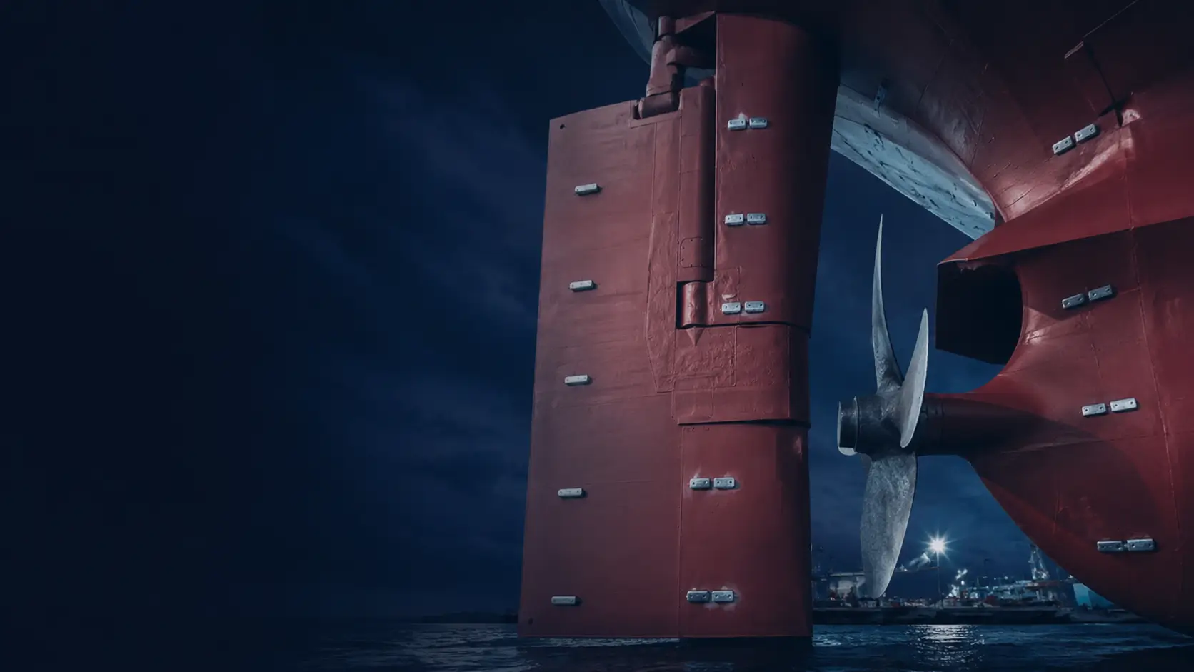 Ship hull with installed sacrificial anodes