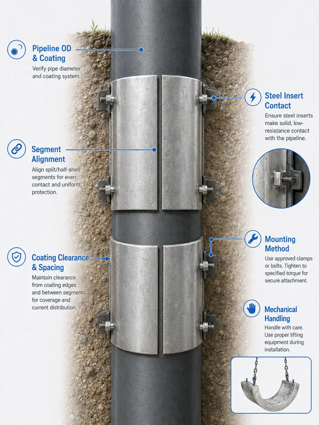Installation Considerations for Bracelet Anodes