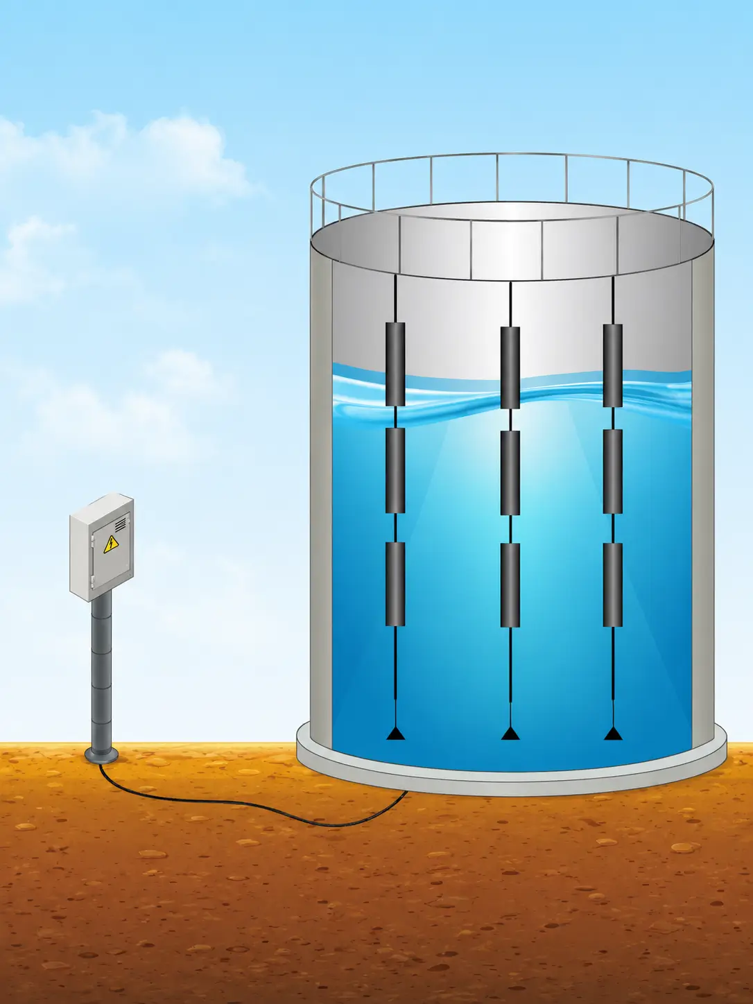 Engineer inspecting MMO tubular anode
