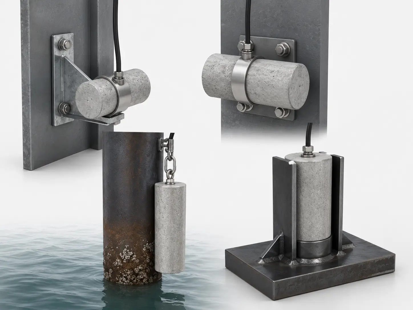 Mounting methods for marine anodes