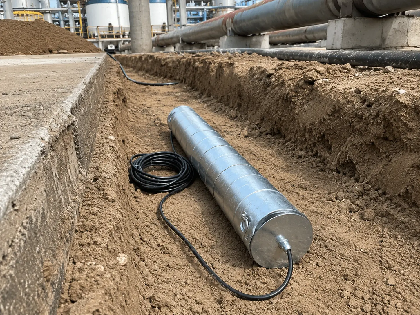 Engineer inspecting MMO canister anode