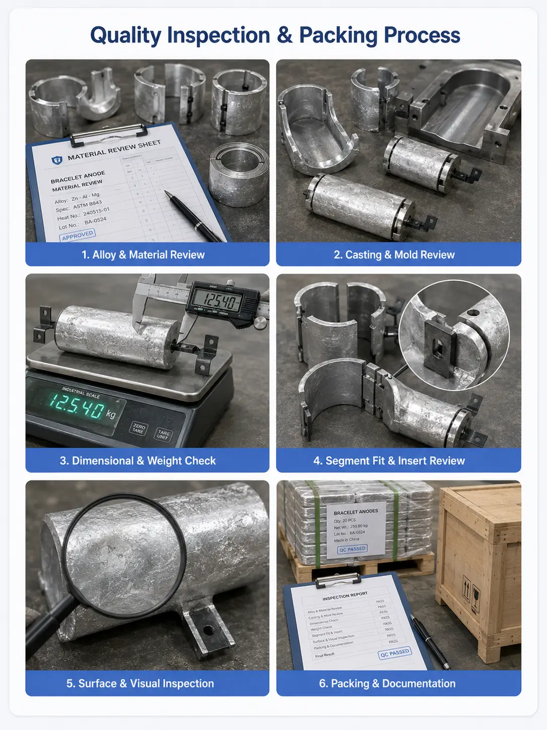 Quality Control for Bracelet Anodes