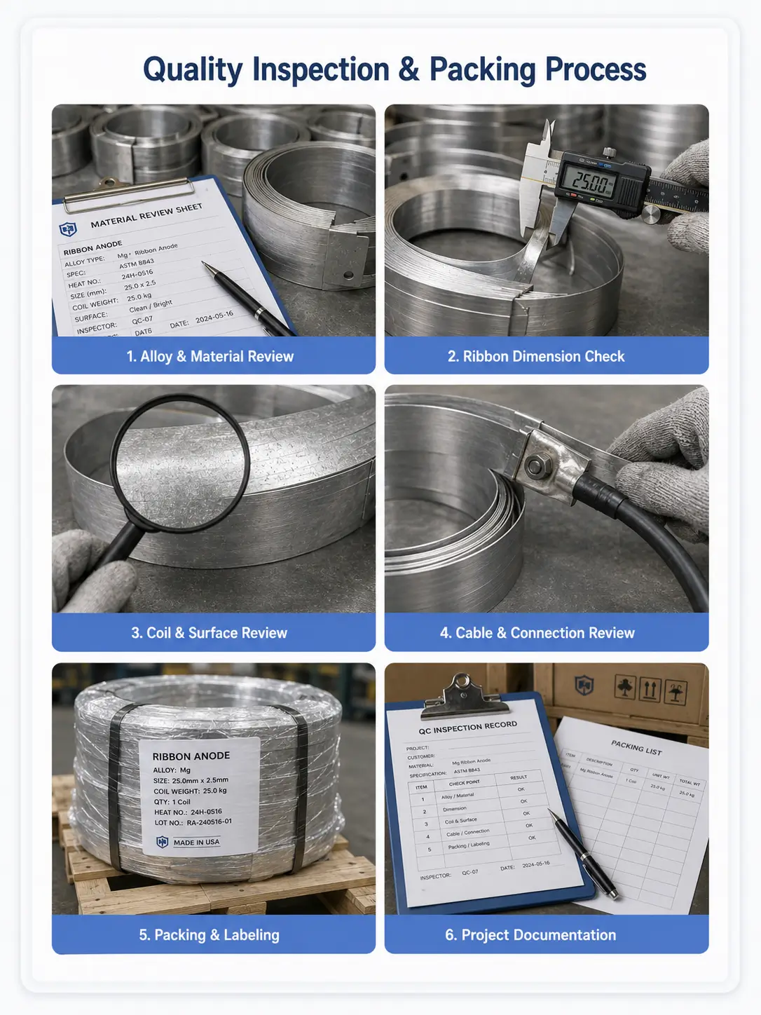 Quality Control for Ribbon Anodes