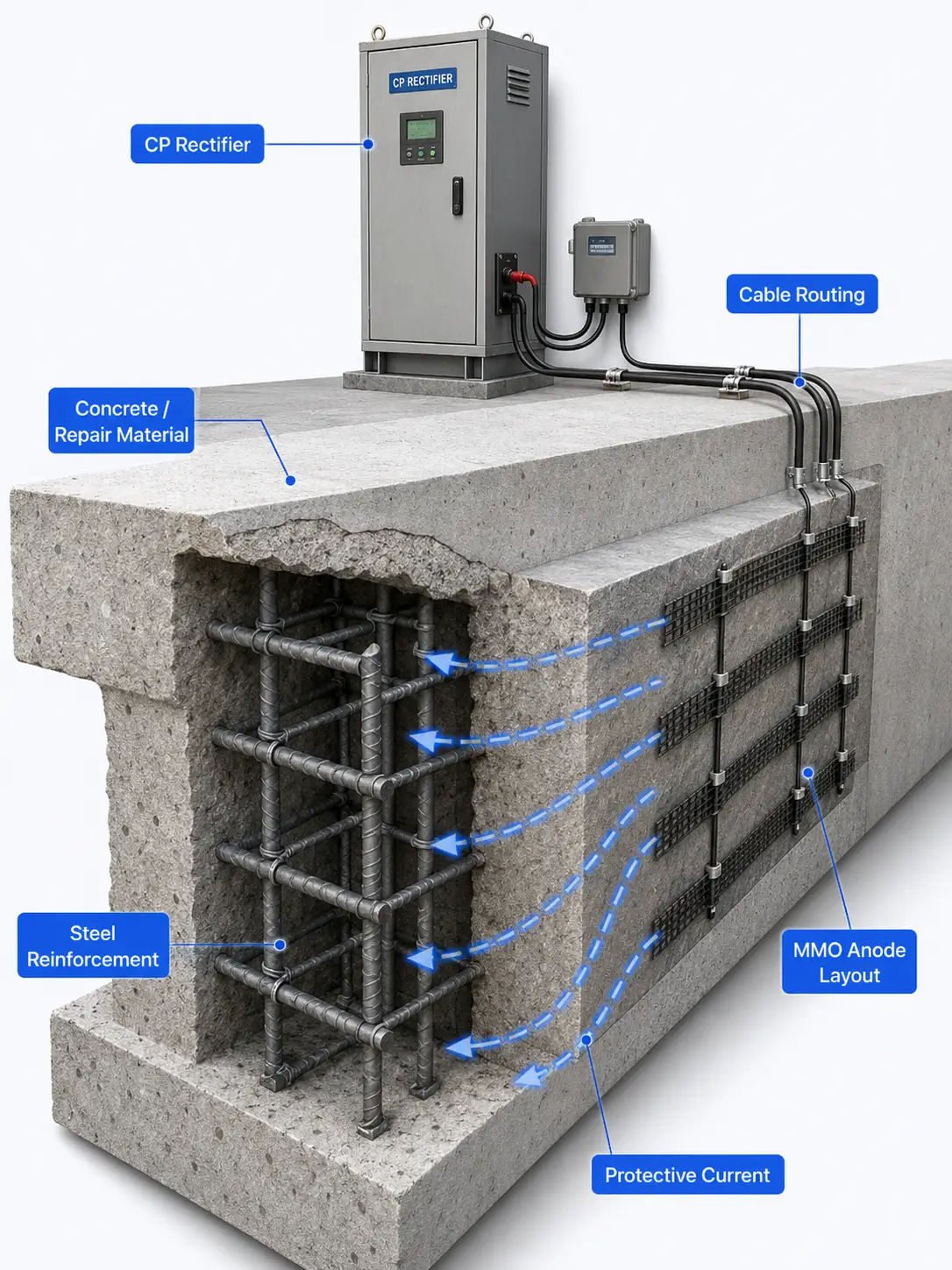 Reinforced Concrete ICCP Protection