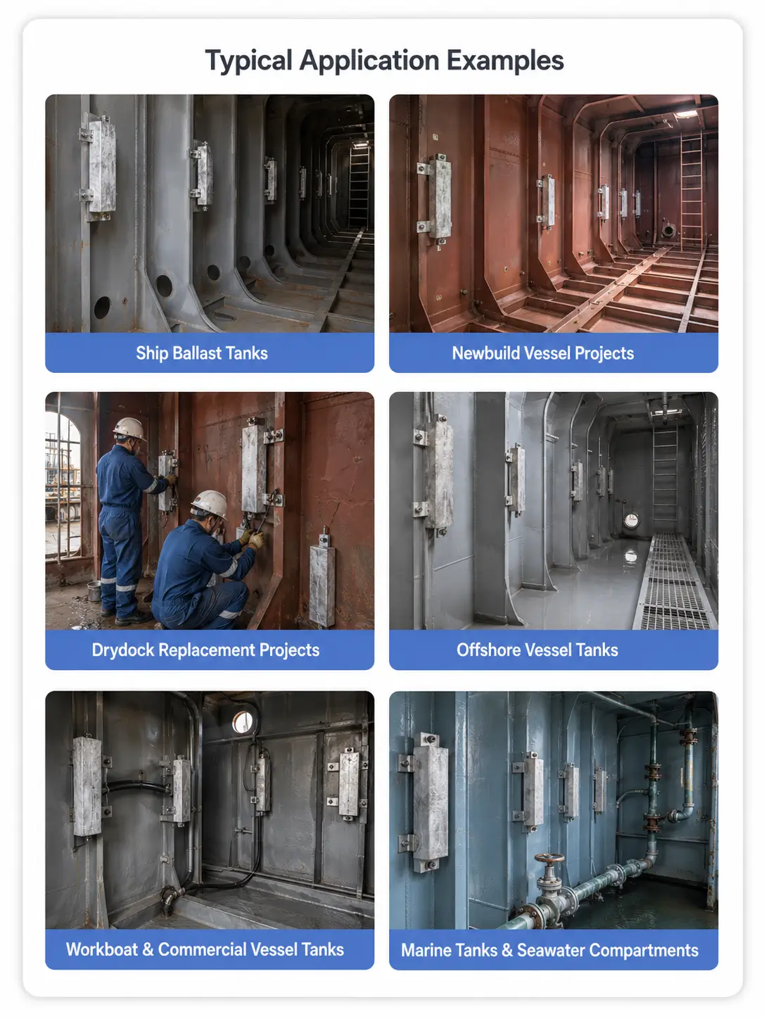 Ballast Tank Anode Application Examples
