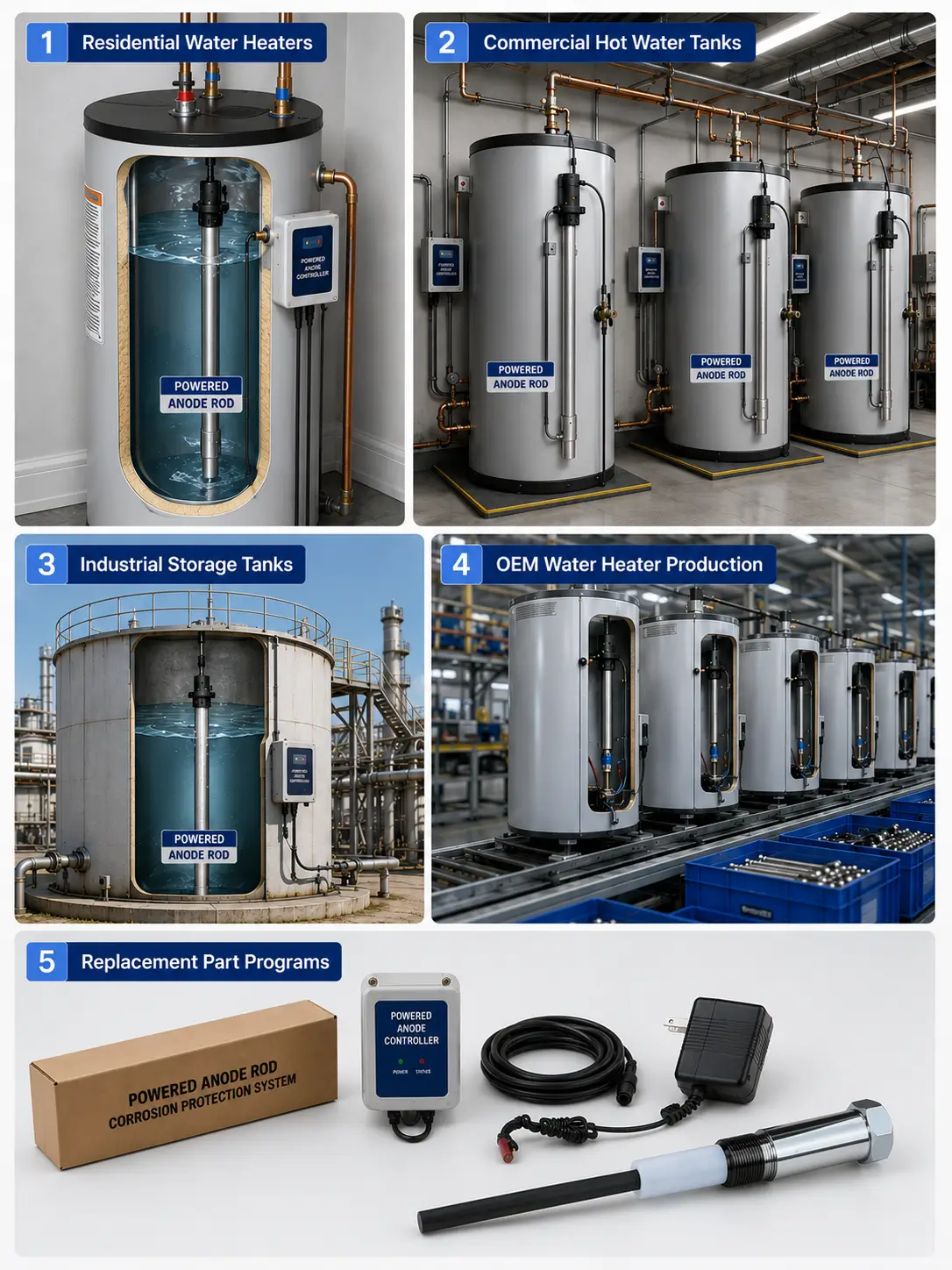 Where Powered Anode Rods Are Commonly Used
