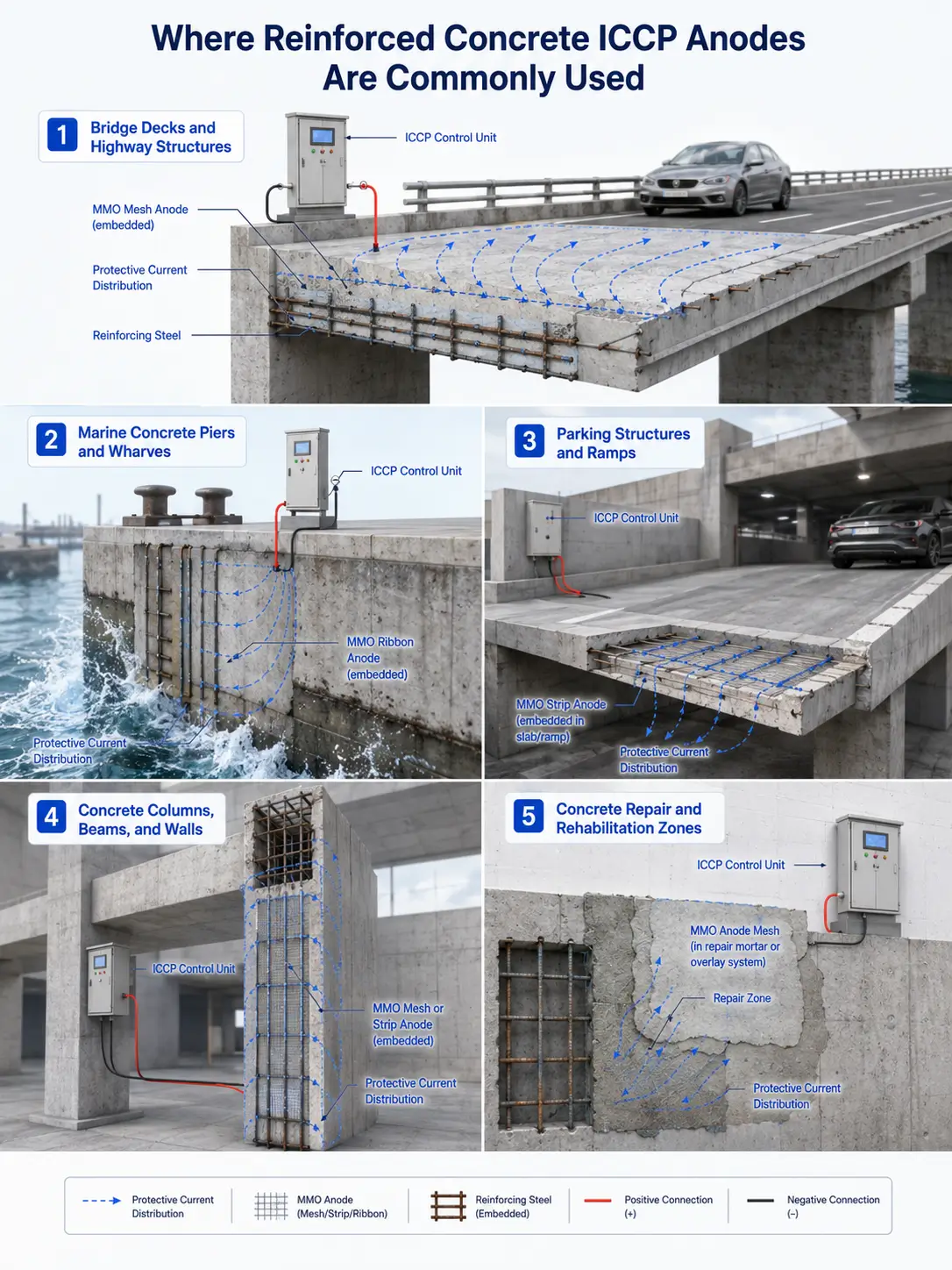 Where Reinforced Concrete ICCP Anodes Are Commonly Used