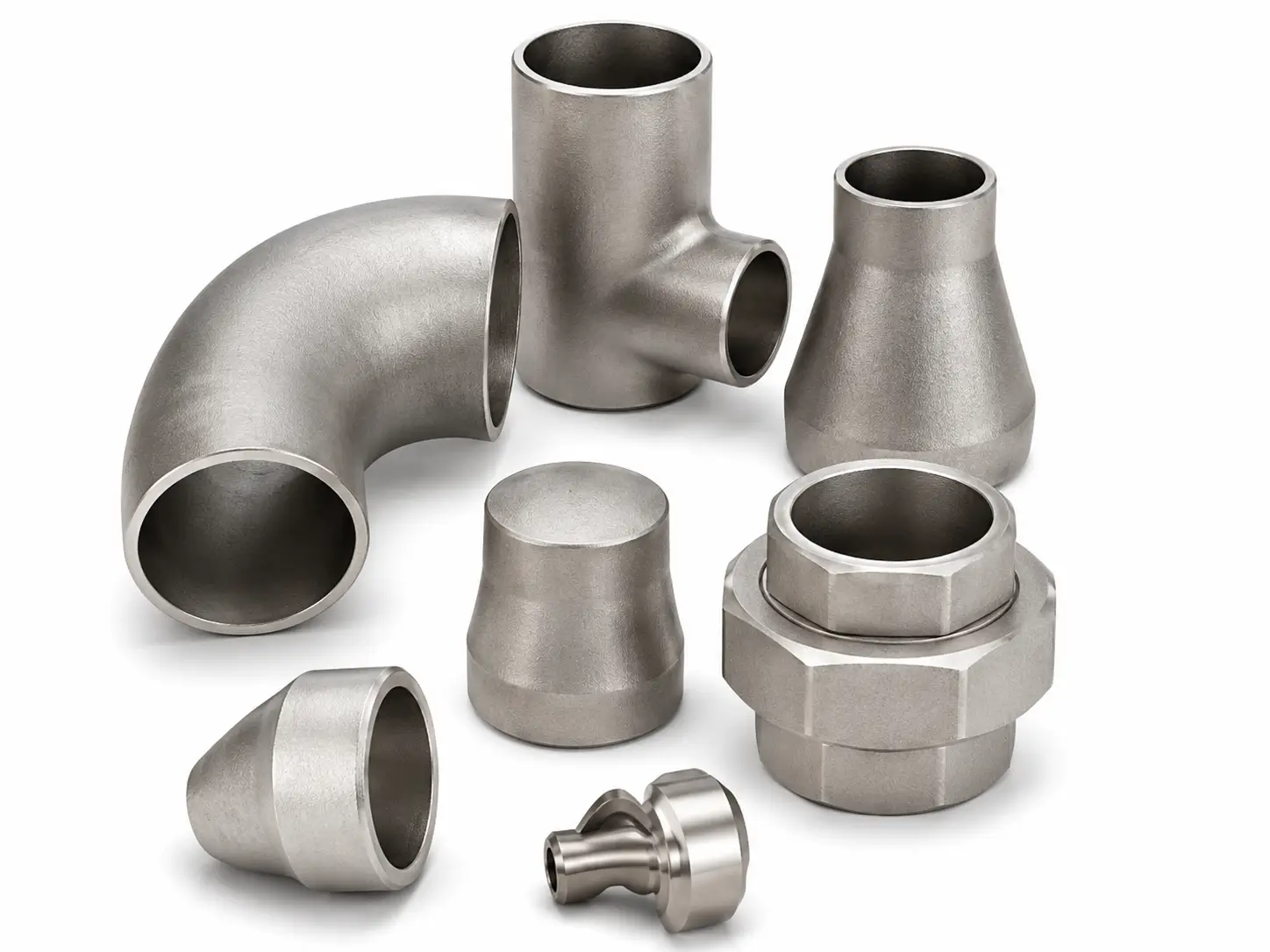 Titanium elbows tees reducers caps and custom pipe fittings