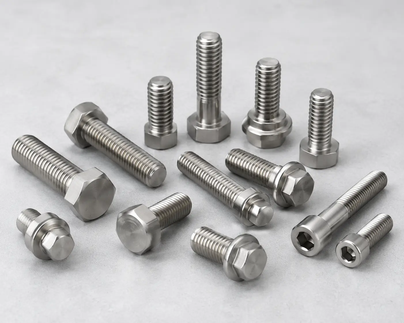 Pernos de titanio y pernos hexagonales para conjuntos industriales