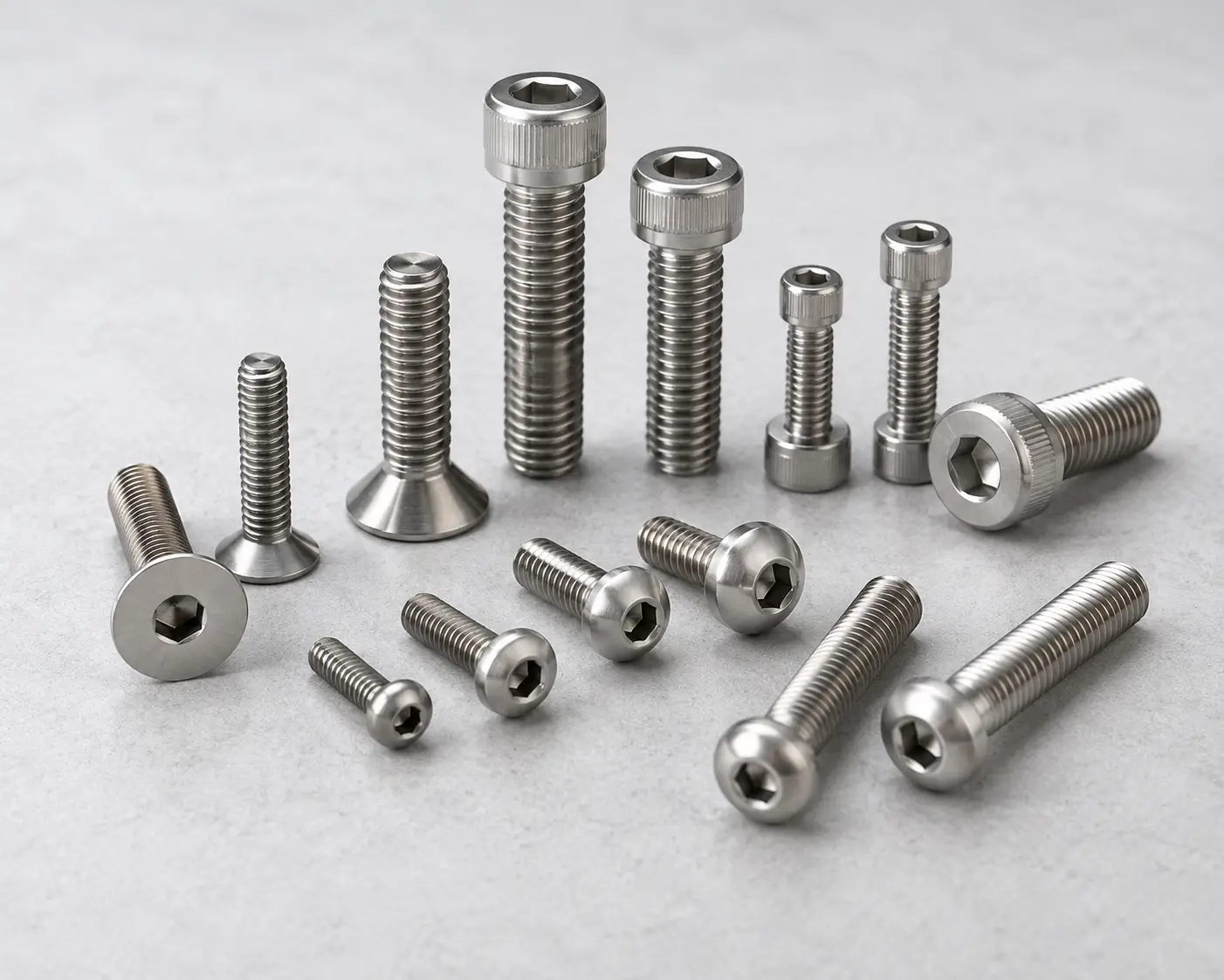 Tornillos de titanio y tornillos de cabeza cilíndrica con hexágono interior