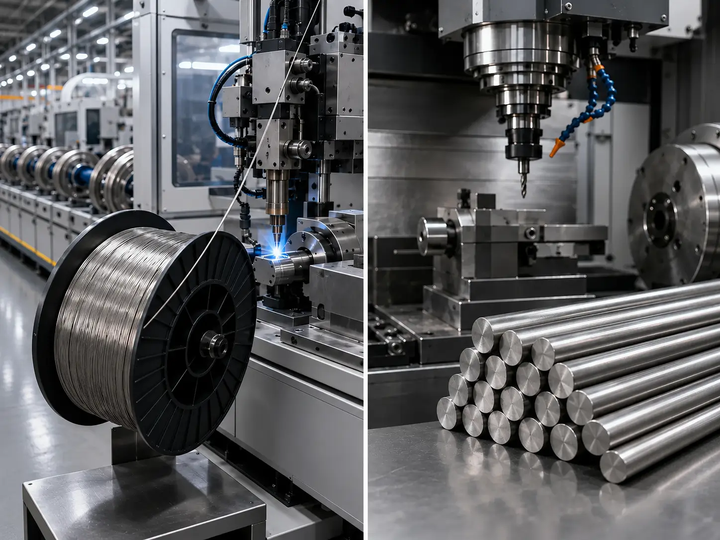 Titanium wire spools versus straight titanium rods