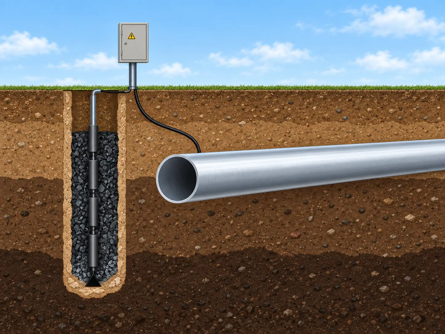 Engineer reviewing deep groundbed cathodic protection layout