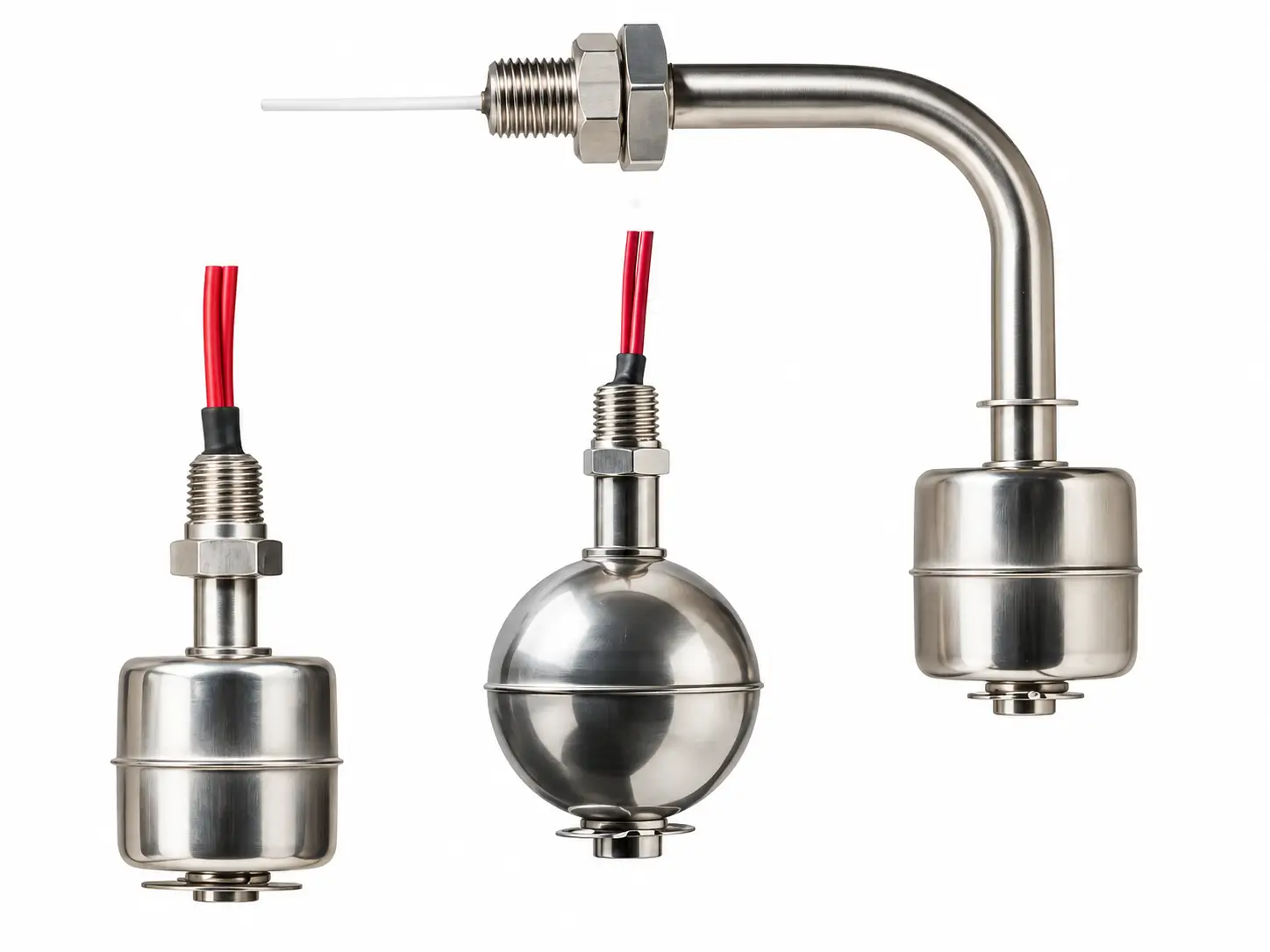 Hollow titanium float balls for level control systems