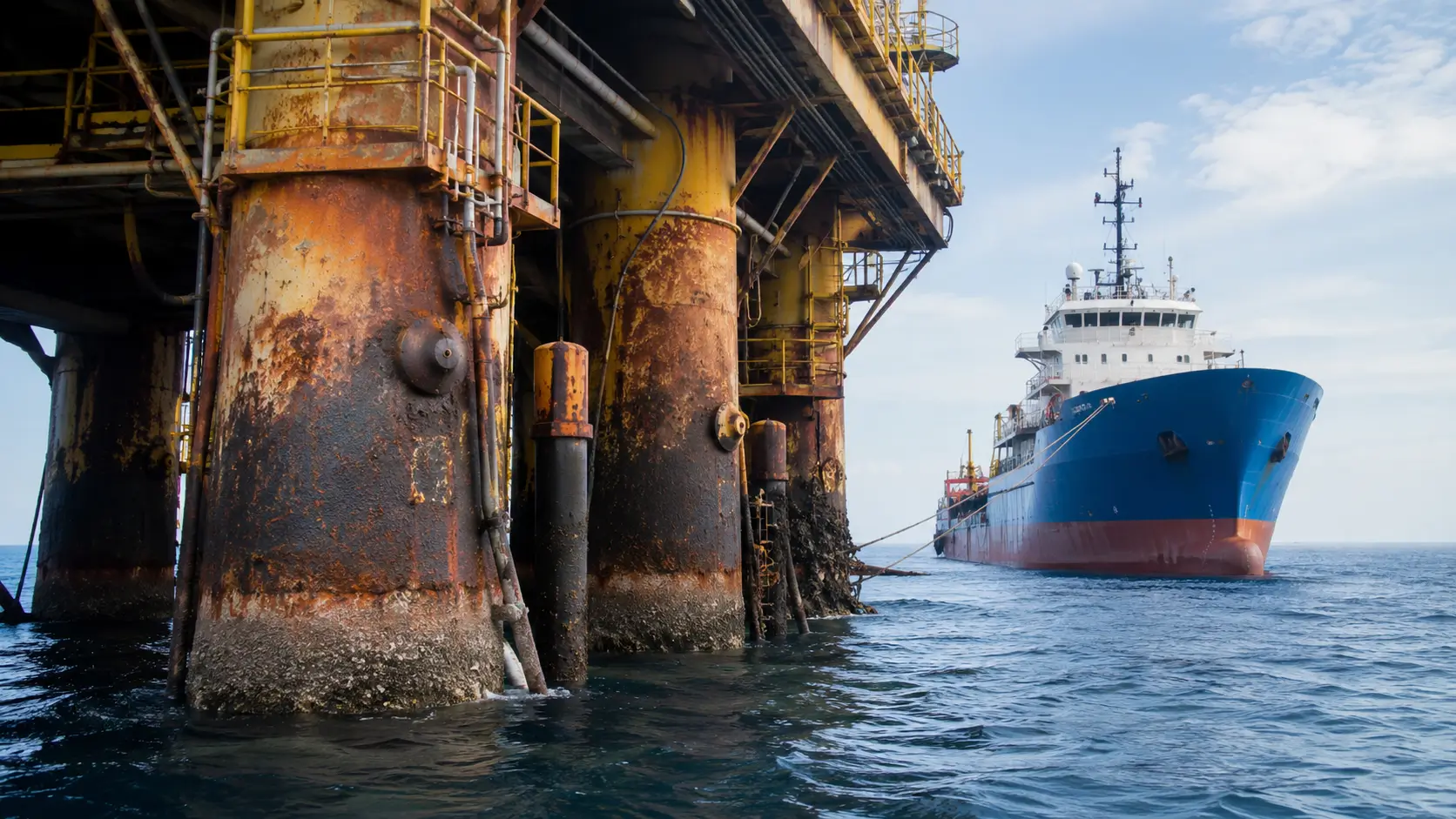 Cathodic protection engineer reviewing marine ICCP drawings
