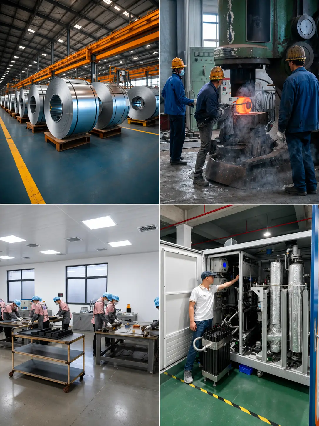 HELE TITANIUM engineer inspecting titanium products in factory workshop